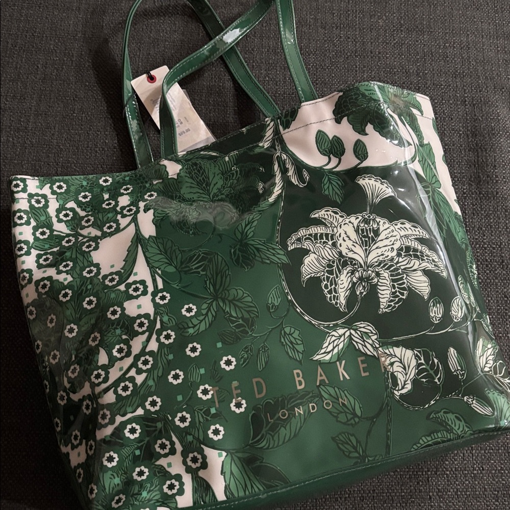 Ted Baker Rococo Dark Green Patterned Large Tote - NWT